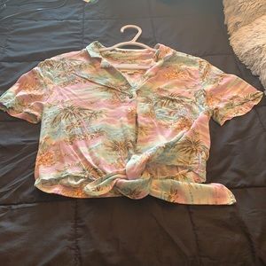 Palm tree button up shirt